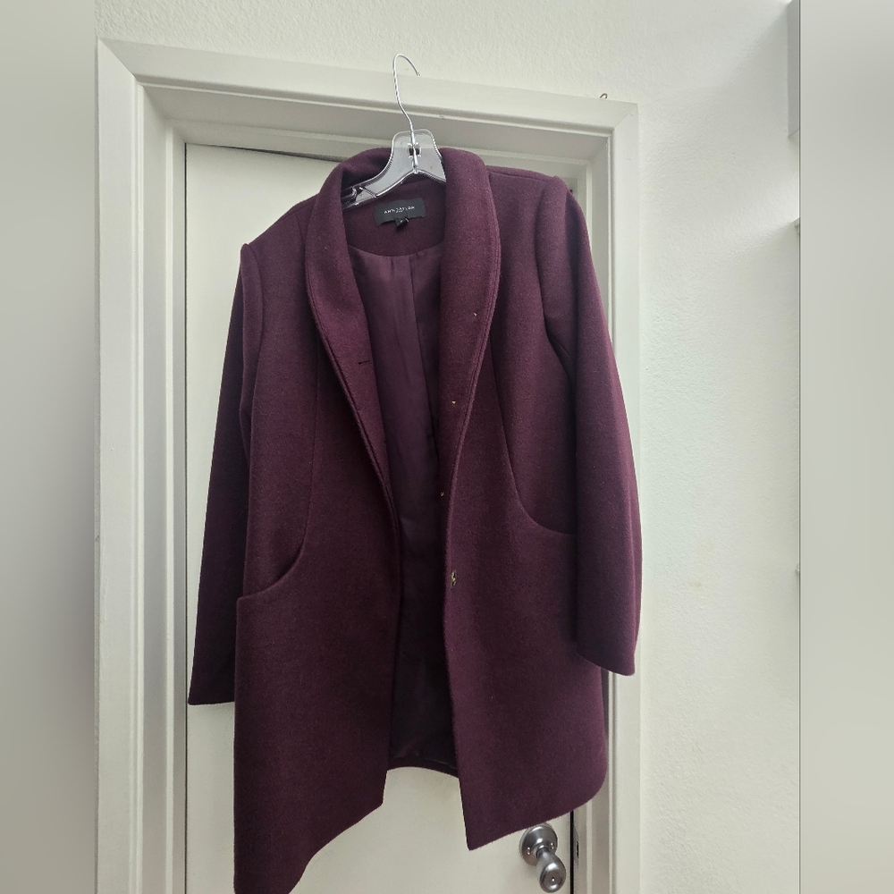 Ann Taylor Women's Burgundy Wool Coat. Great Condition.